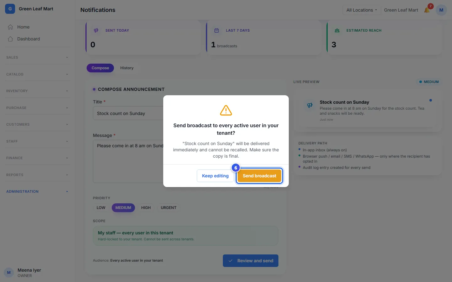 The box that asks you to check before you send